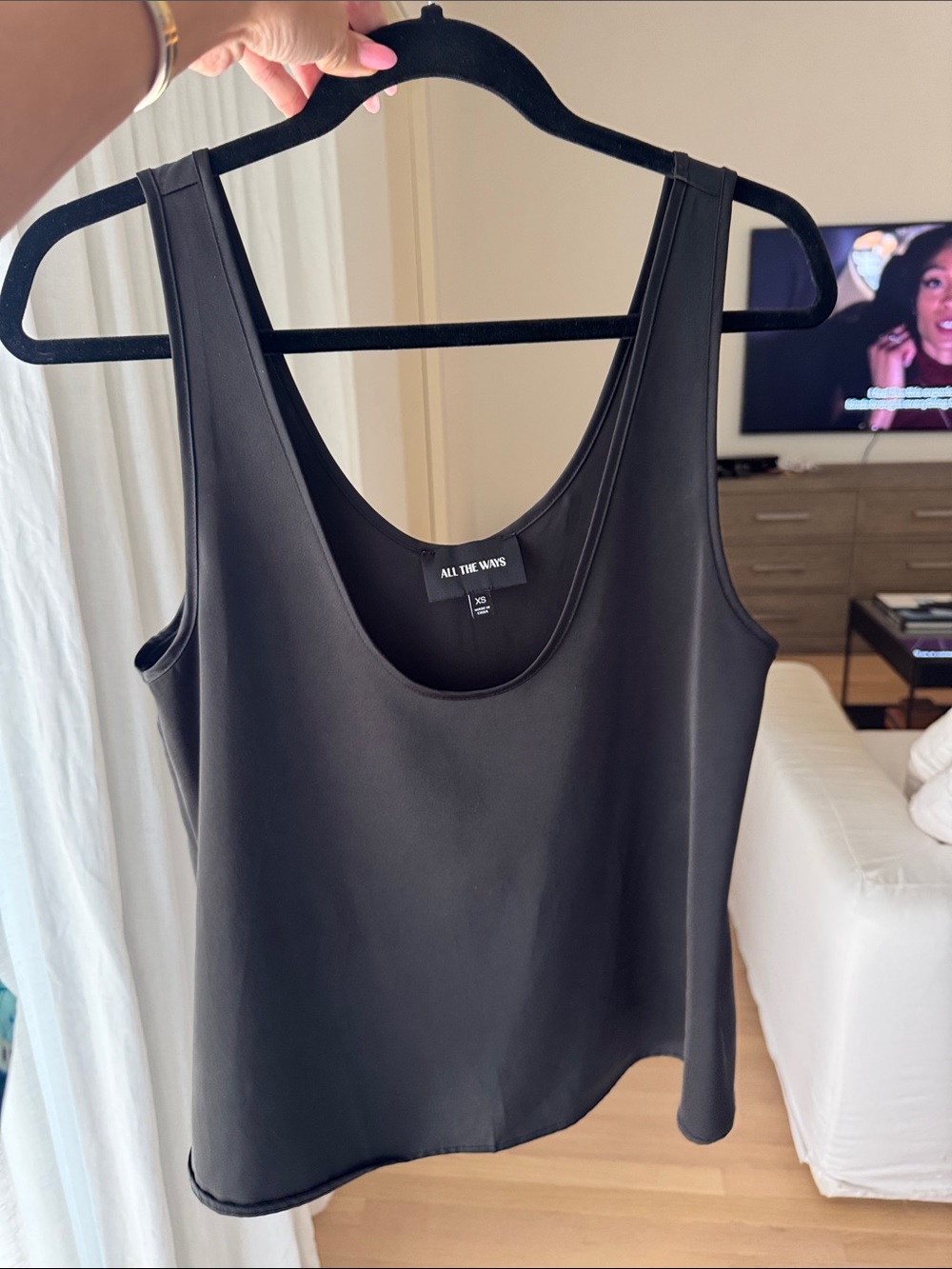 All The Ways Black Scoop Neck Tank Top